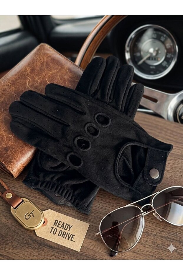 Genuine Leather Suede Gloves