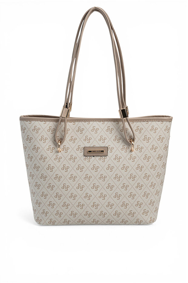 Beige - Sand Monogram Women's Shoulder Bag Sp1282