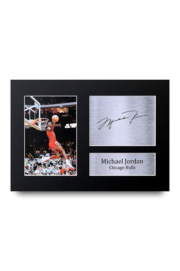 Alayra Framed Michael Jordan Signed A4 Printed Autograph Chicago Bulls Photo Display