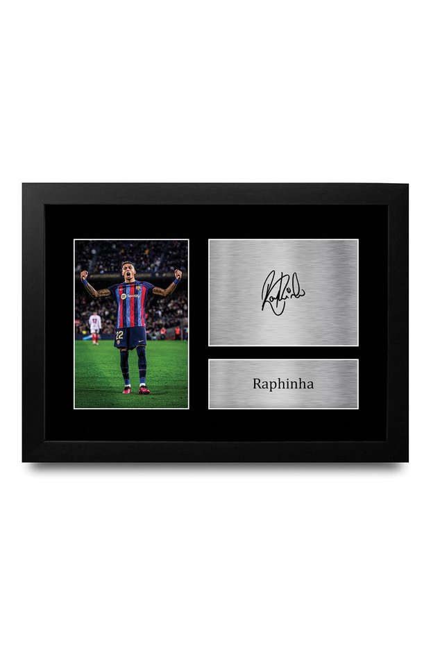 Raphinha Barcelona Signed Autograph Photo Football Memorabilia Gift – Framed