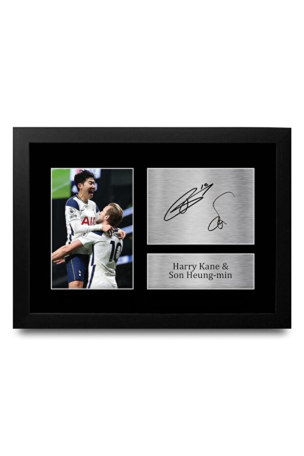 Harry Kane & Son Heung-min Tottenham Spurs Signed Autograph Photo Memorabilia – Framed