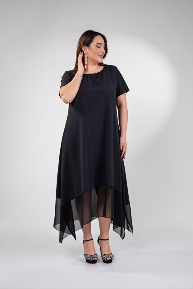 Women's Plus Size Skirt Hem Chiffon Dress