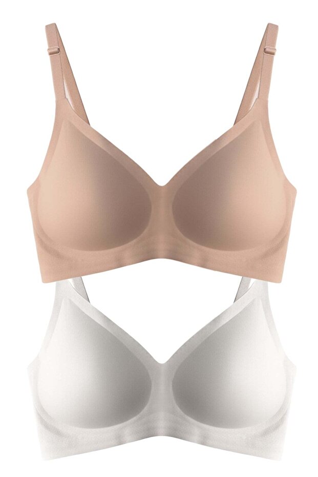 Seamless Bra - Soft | Laser Cut Wire Free Adjustable Strap Seamless Women's Bra 2-Pack-4