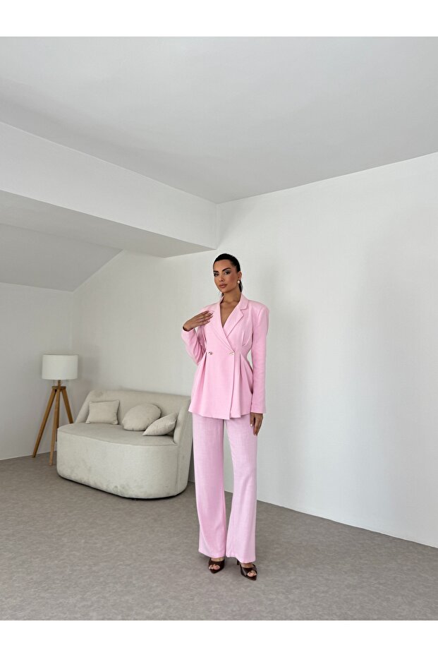 Linen Pleated Jacket Suit