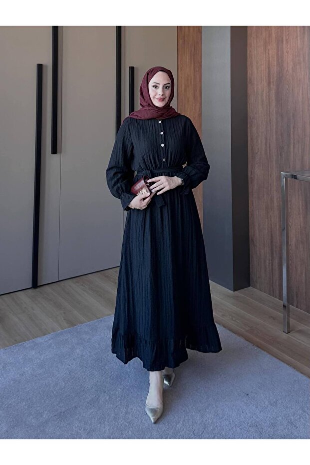 Buttoned Long Dress