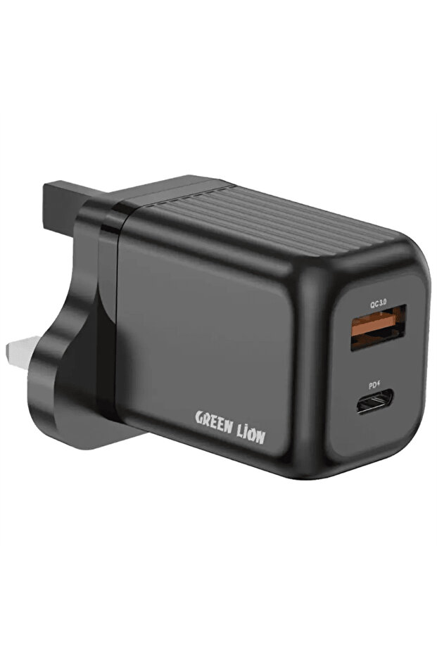 Ultra Compact GaN 45 W Wall Charger with 1 m USB-C to USB-C Cable, QC 3.0 Port - Black