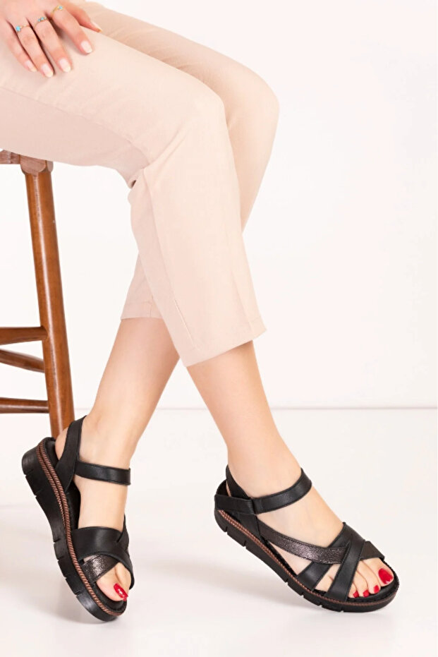 Fully Orthopedic Genuine Leather Comfortable Women's Daily Sandals