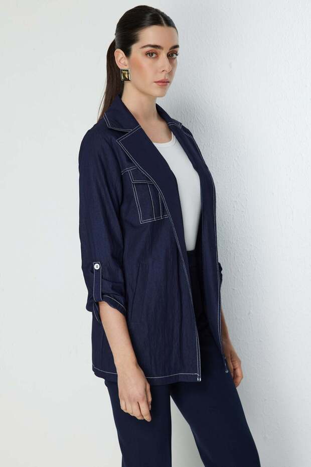 Jacket with Blouse Inside and Side Pockets - 2
