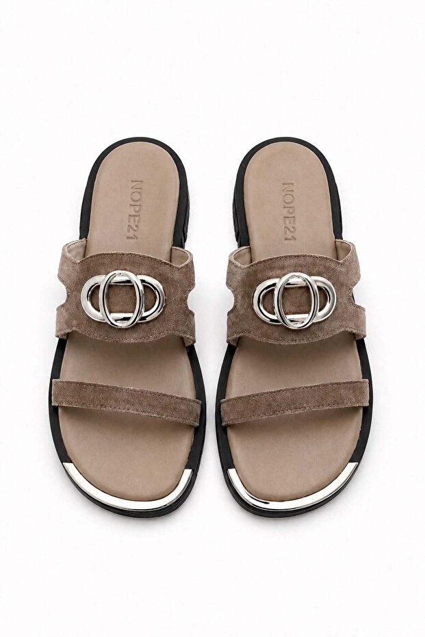 Arimo Mink Genuine Leather Slippers