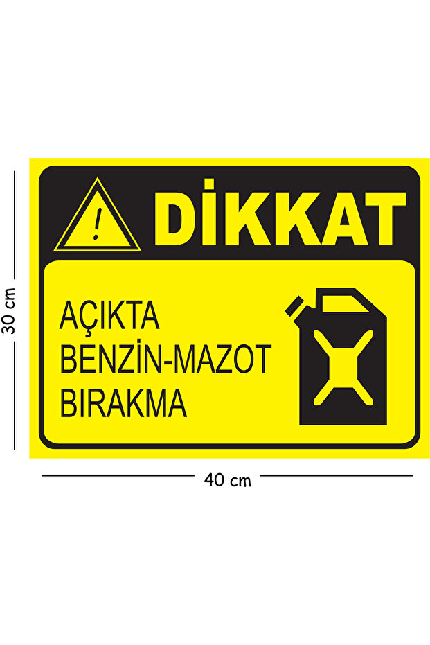Metal Attention Open Gasoline Mazot Drop 2 30X40 cm A3 Warning Work Safety Sign