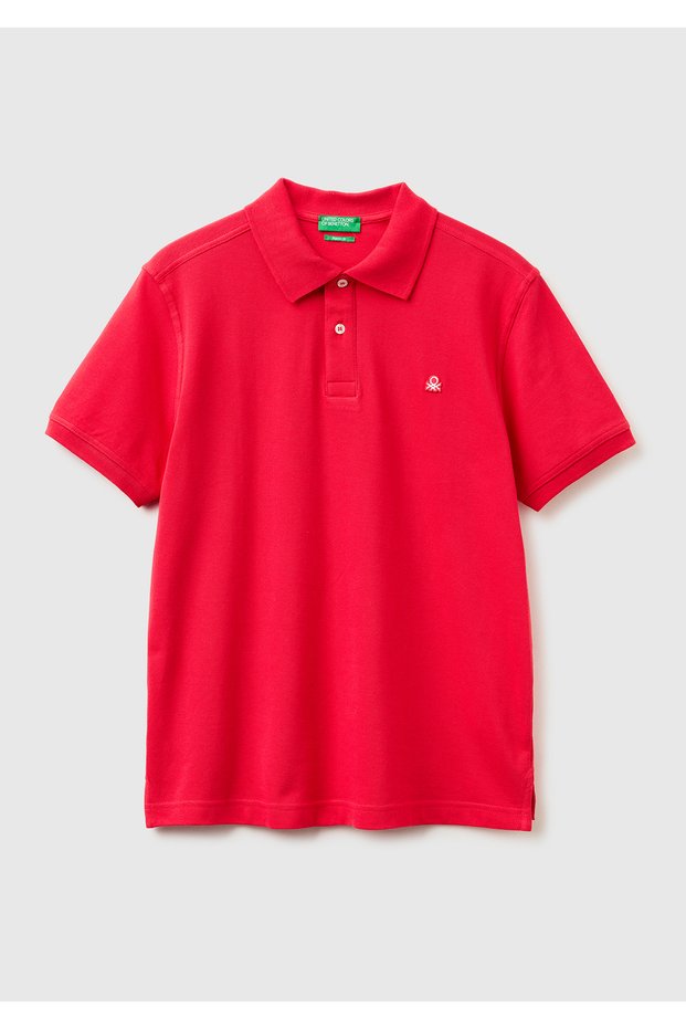 Men's Red Regular Fit Short Sleeve Polo T-Shirt