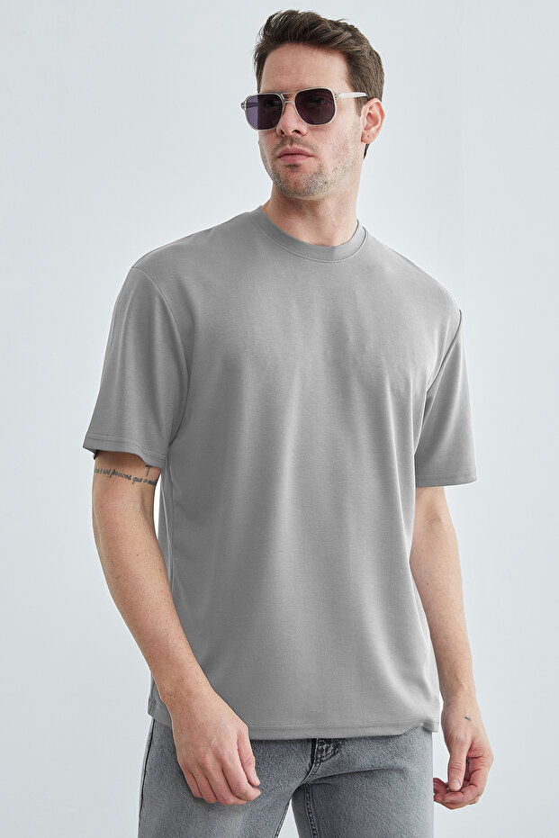 basic guler rotund Tricou modal - 3