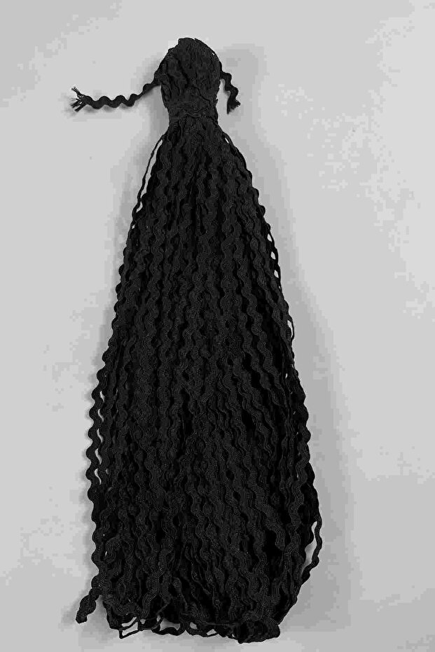 Black Vavel Wavy Decorative Ribbon – 1 cm Thin Zigzag Ribbon 10 Meters
