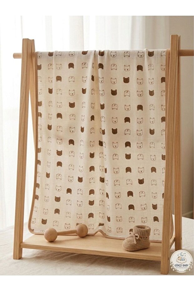 Newborn Baby Blanket, Single Layer, 100% Cotton, 90×80 cm