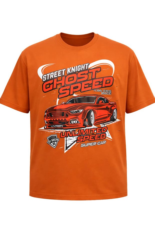 Plus Size Printed Single Jersey Crew Neck T-Shirt Speed