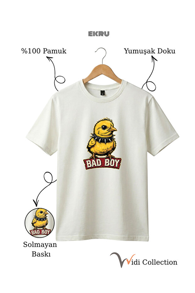 Unisex Bad Boy Chick Graphic Printed 100% Cotton Regular Fit T-Shirt