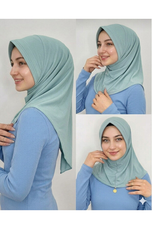 Takmatik Ready-Made Hijab Scarf in Aqua Green
