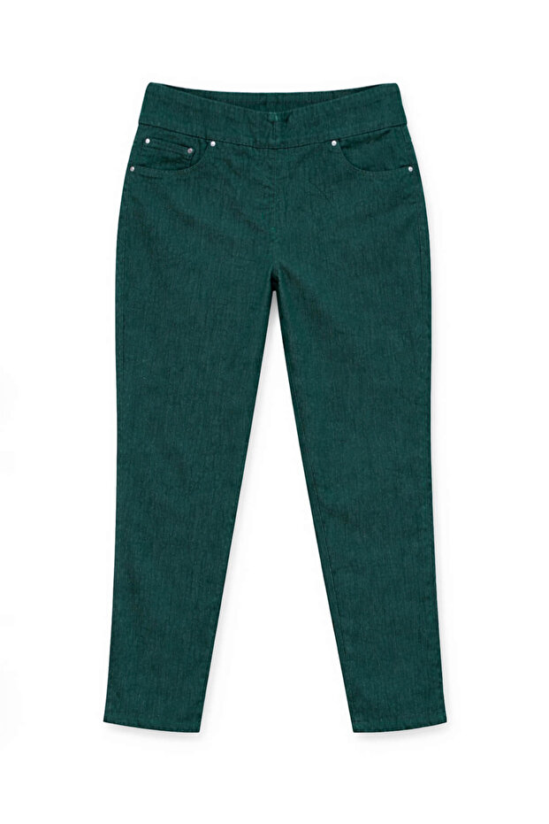 Women's Dark Green Lycra Stretchy Leggings Jean Pants