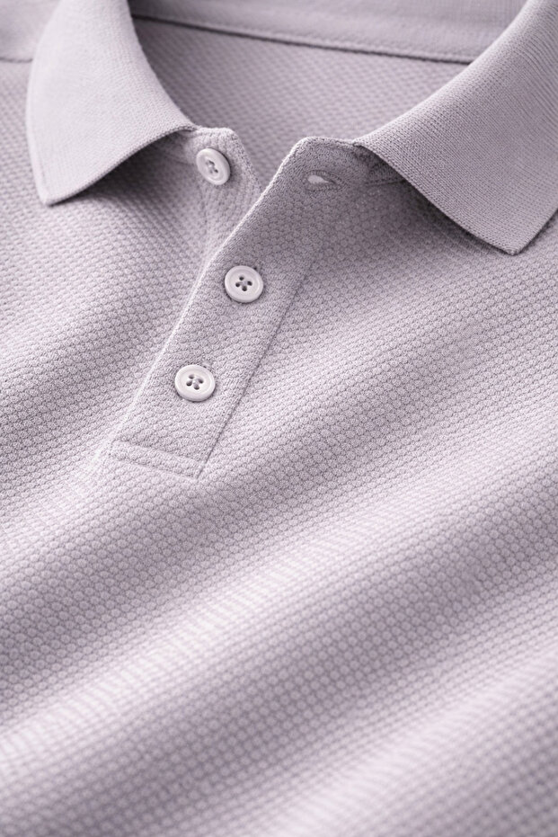 slim fit Bumbac basic Mânecă scurtă Guler polo - 6