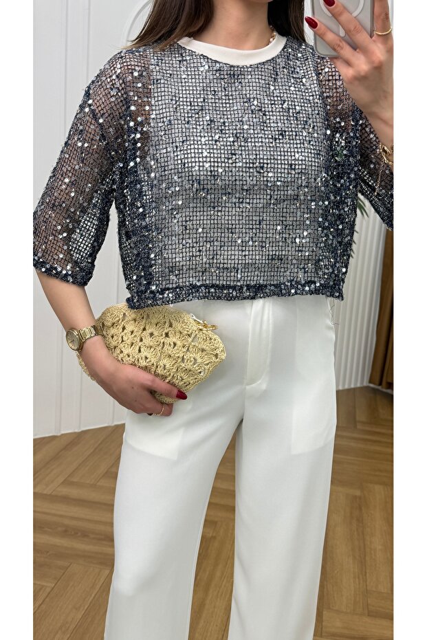 Sequin Lined Blouse - 3