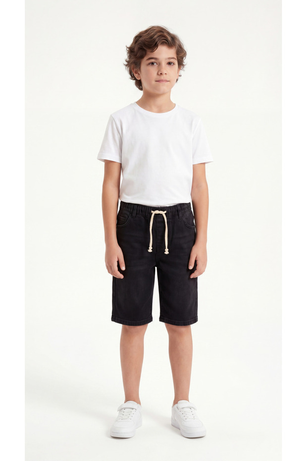 Lace-Up Boys' Denim Shorts