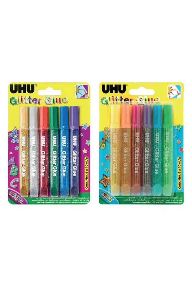 Glitter Glue 10ml 6pcs & Glitter Glue Shiny 10ml 6pcs