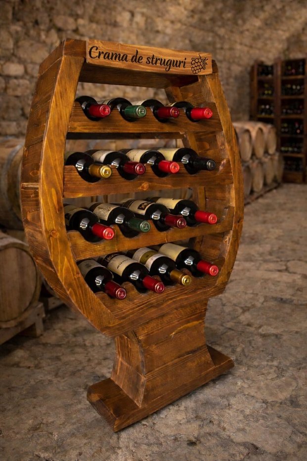 Solid wood bottle holder