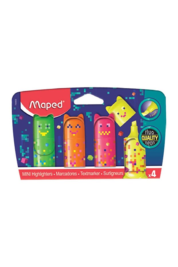 Mini Pixel Party Highlighters, 4 pcs