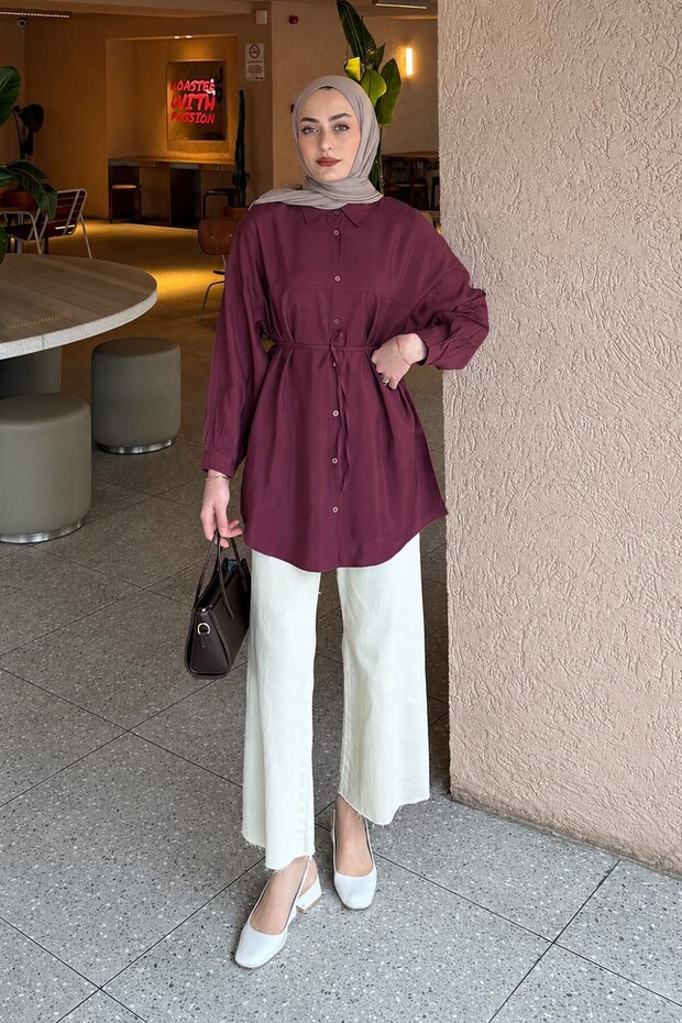 Tie-Up Shirt Plum