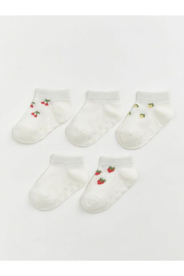 Baby Girl Patterned 5-Pack Booties Socks