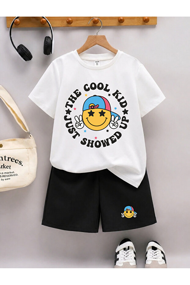 The Cool Kid Printed Kids Shorts-T-Shirt Set