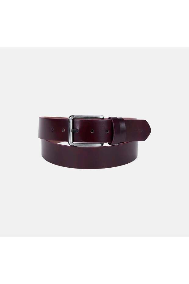 Men's Burgundy Sports Leather Belt