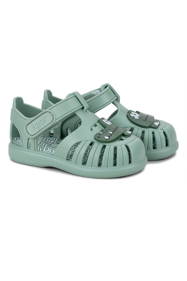 Tobby Croco Children's Crocodile Patterned Sandals - Green S10371-361