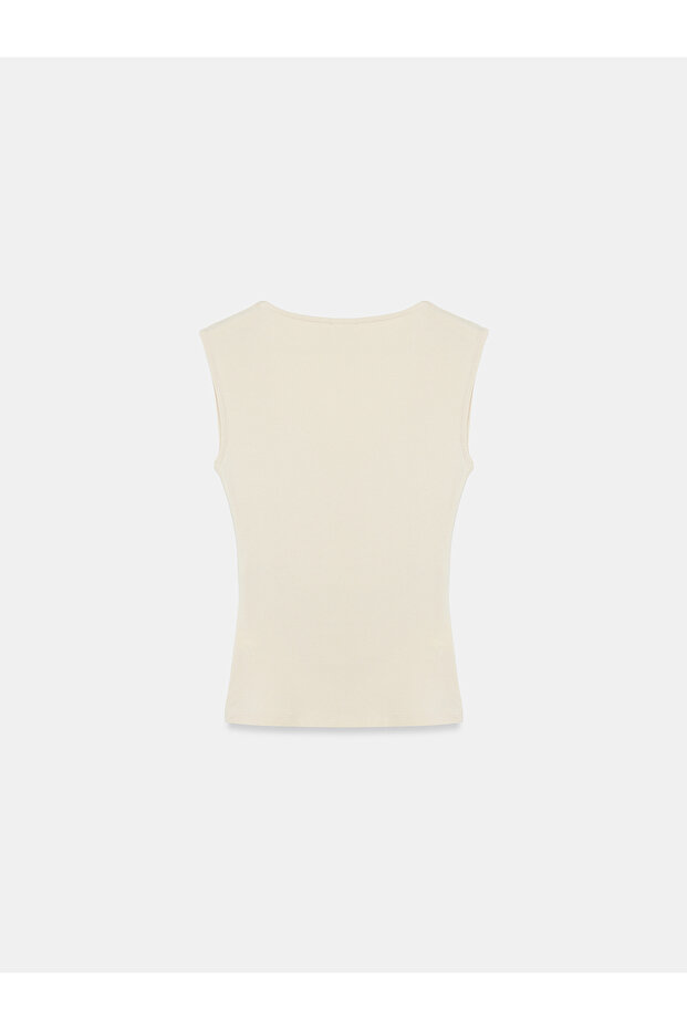 21222 V-Neck Basic Top-Stone - 6