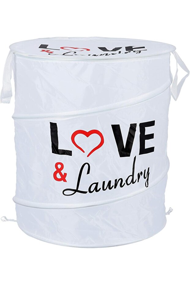 Cloth Hamper Large Laundry Basket, Collapsible Fabric Laundry Hamper, Foldable Clothes Bag, Folding Washing Bin (Black)