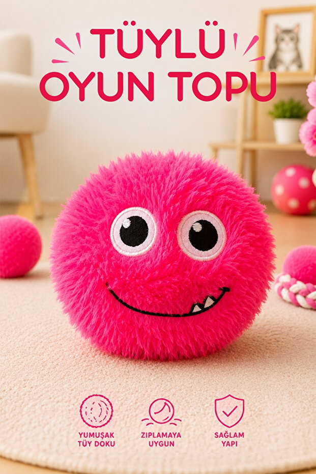 Furry Play Ball Plush Soft Children's Toy 12 cm