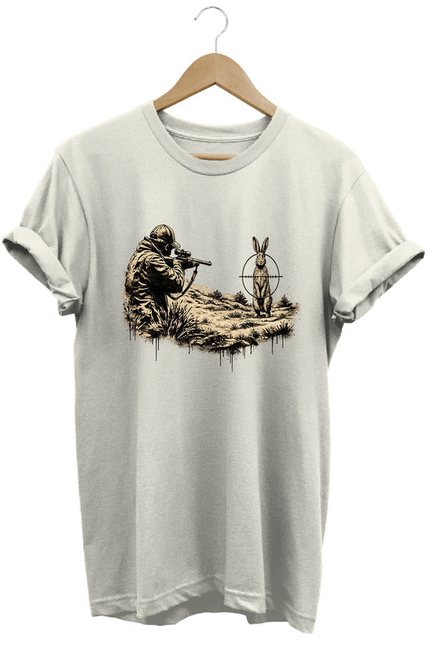 Rabbit and Target Printed Land and Shooting T-Shirt Outdoor Clothing