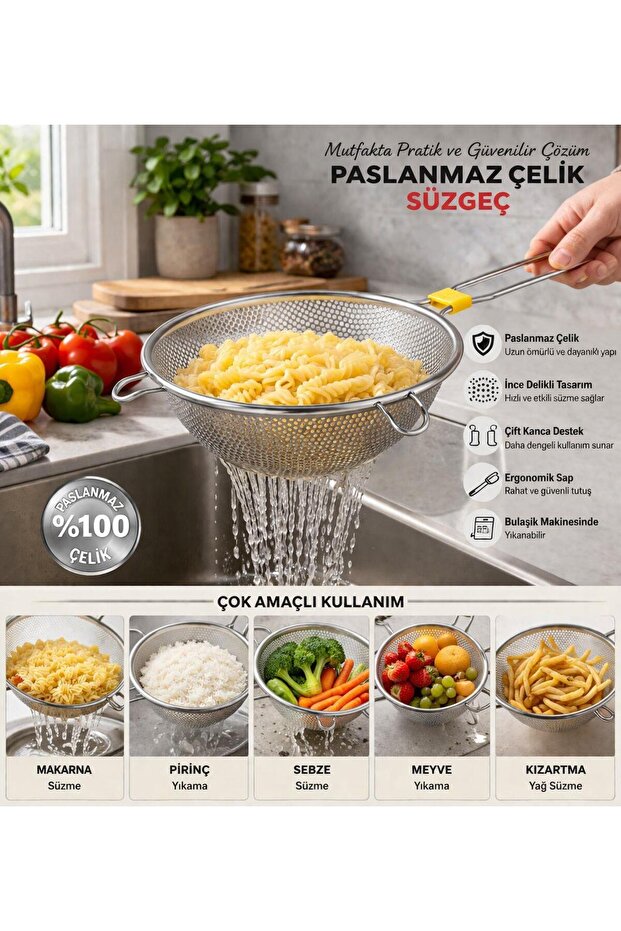 Steel Strainer Stainless Steel Pulse Strainer 15 cm