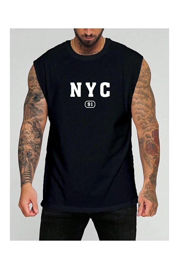 Men's oversized crew neck sleeveless t-shirt - longline