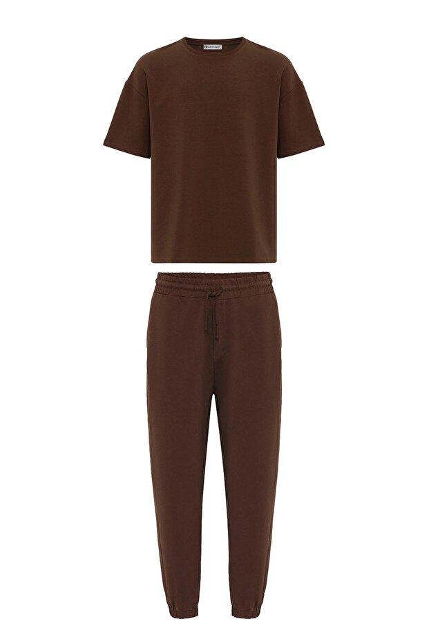 Elasticated leg basic oversize tracksuit set