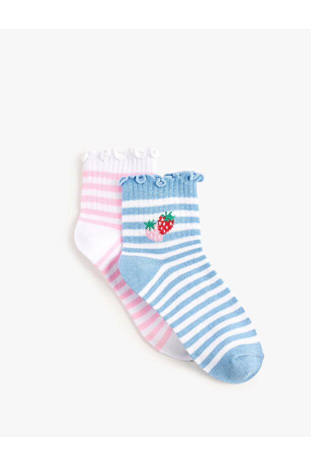 Strawberry Patterned 2-Piece Cotton Socks