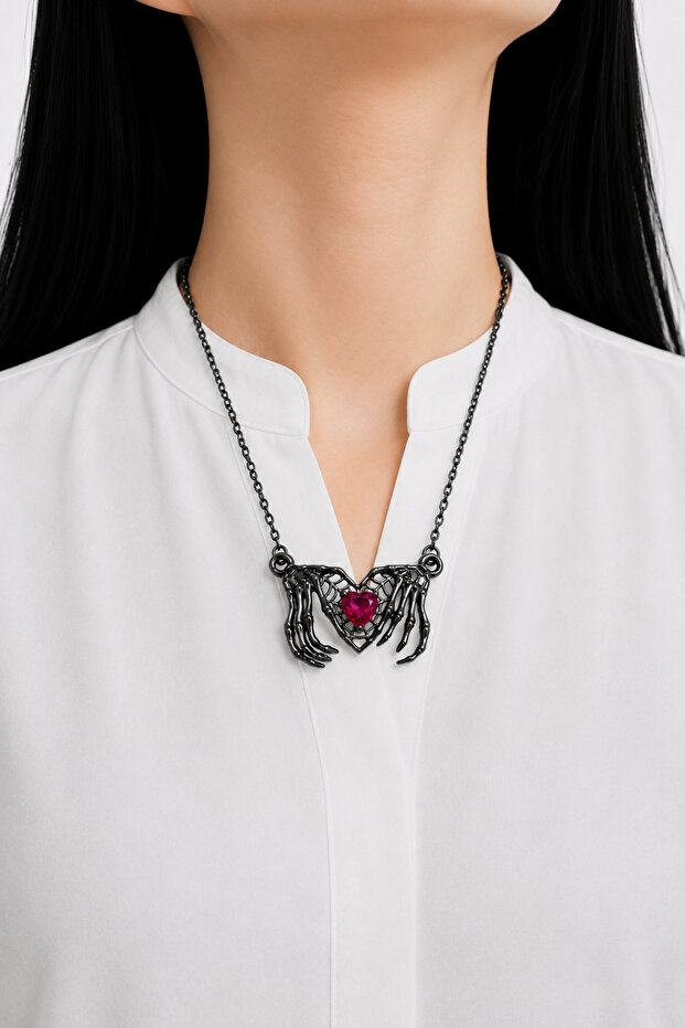Gothic Necklace Black Chain Gothic Design Women's Necklace Punk Rock Style Accessory