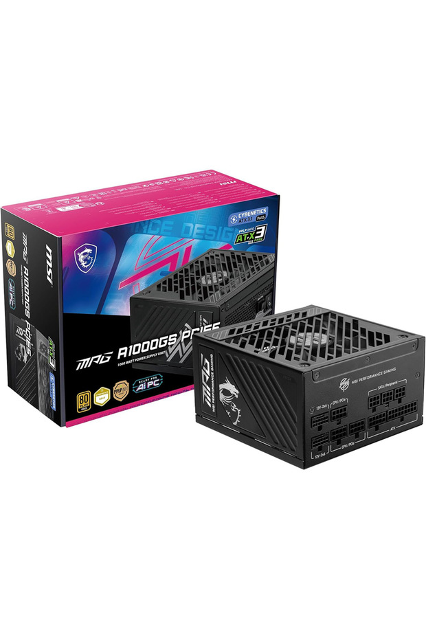 مزود طاقة MPG A1000GS PCIE5 80 Plus Gold قابل للتعديل بالكامل