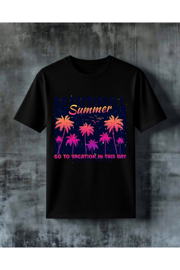 Beautiful Summer Vacation Printed Oversize T-Shirt