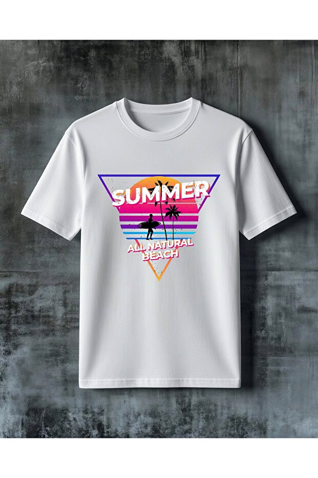 Summer Beach Printed Oversize T-Shirt