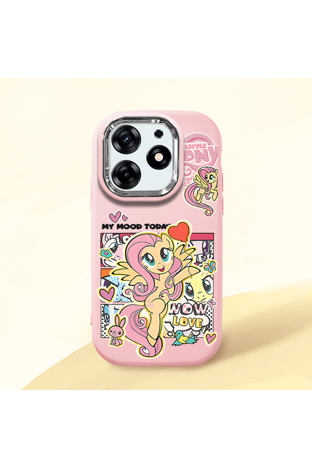 Pink Silicone Case Compatible with Tecno Spark 10 Pro (Ki7) with Shock-Absorbing Camera Protections