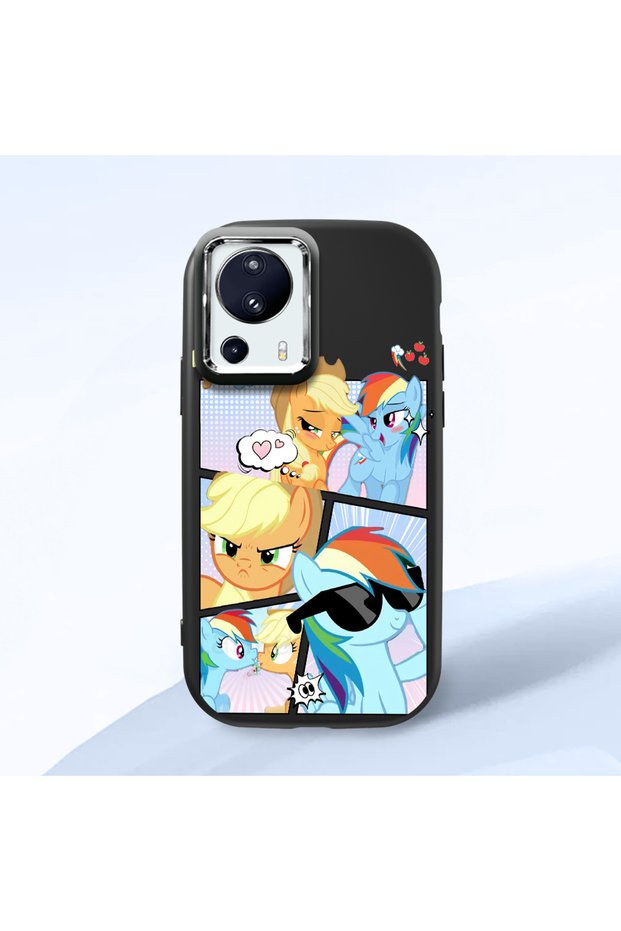 Mi 13 Lite Compatible Black Silicone Case with Shock-Absorbing Camera Protections