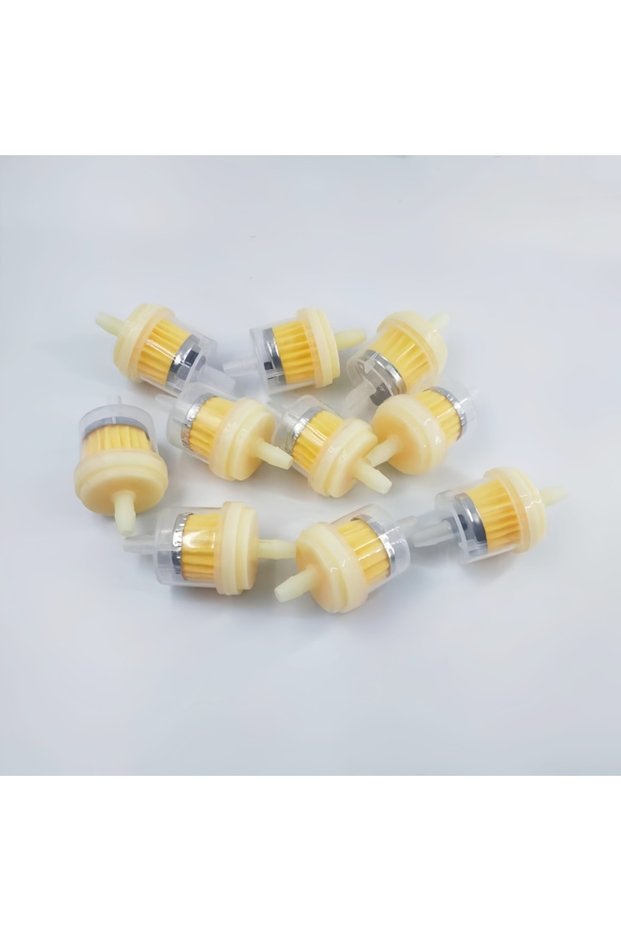 10pcs Gold 10pc Universal Fuel Filter Engine Inline Carb Gasoline Fuel Gas Filter Motor Oil Filters