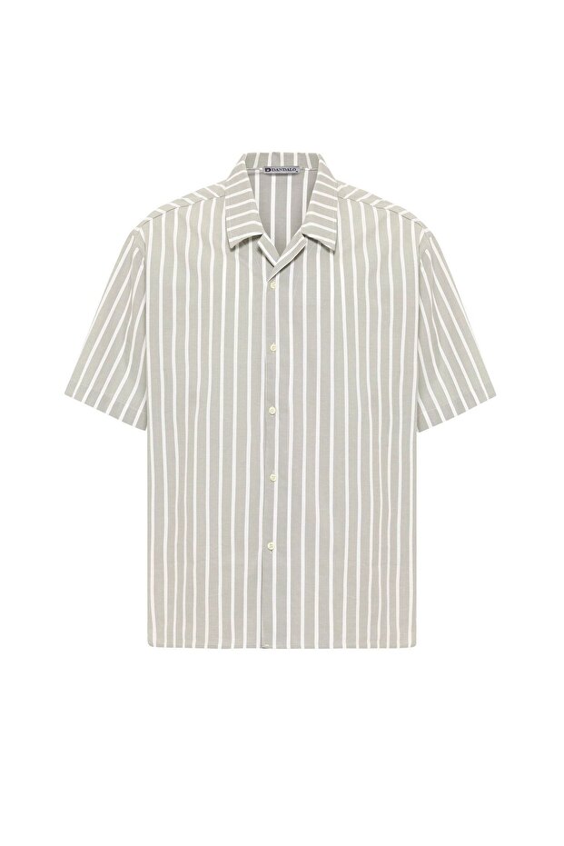 Striped Oversize Short Sleeve Shirt