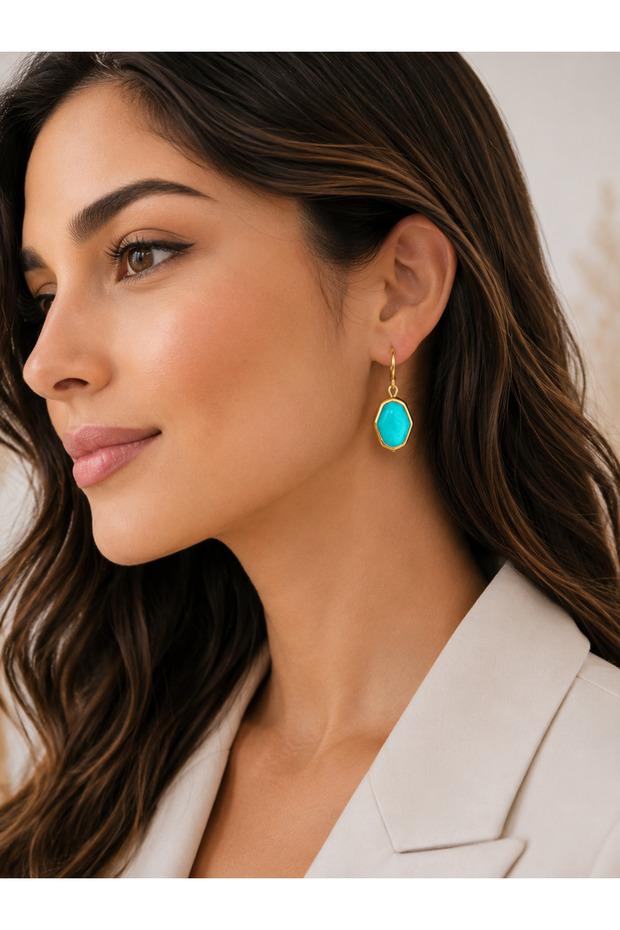 Blue Design Earrings - 2
